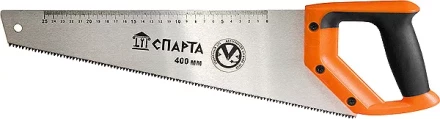 Ножовка по дереву 450 мм 7-8 TPI зуб-2D каленый зуб линейка двухкомпонентная рукоятка SPARTA 235025 купить в Перми