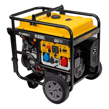Генератор бензиновый Denzel PS-120EAD-3, 12 кВт,230/400 В, 40л, разъём ATS,перекл.режима,эл.старт купить в Перми