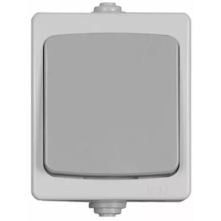 Выключатель СВЕТОЗАР &quot;АВРОРА&quot; одноклавишный, IP44, цвет серо-белый, 10А/~250В SV-54332-W купить в Перми