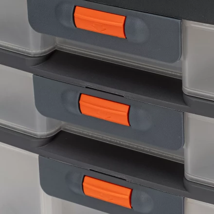 Органайзер для хранения с выдвижными лотками Stels 310х150х260мм, 4 секции, пластик Россия 90728 купить в Перми