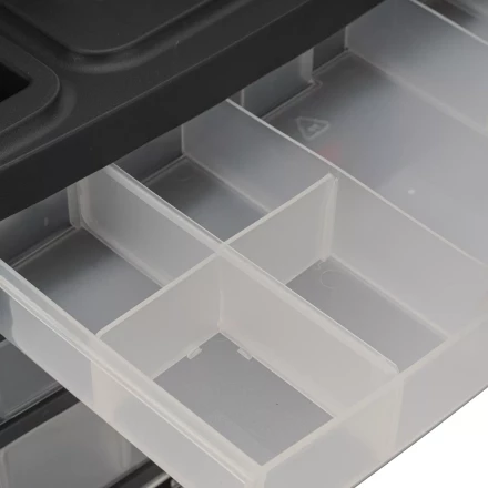 Органайзер для хранения с выдвижными лотками Stels 310х150х260мм, 4 секции, пластик Россия 90728 купить в Перми