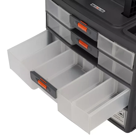Органайзер для хранения с выдвижными лотками Stels 310х150х260мм, 4 секции, пластик Россия 90728 купить в Перми