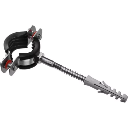 Хомут трубный с гайкой, оцинкованный, в комплекте с сантехнической шпилькой и дюбелем, 3/4&quot;, 1шт, ЗУБР Мастер 37866-25-29 37866-25-29 купить в Перми