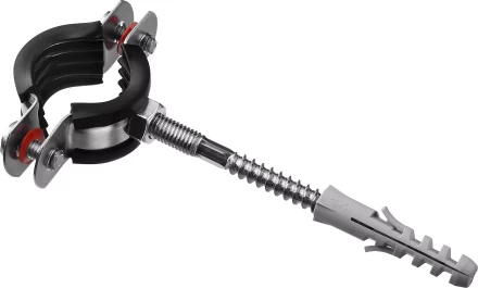 Хомут трубный с гайкой, оцинкованный, в комплекте с сантехнической шпилькой и дюбелем, 3/4&quot;, 1шт, ЗУБР Мастер 37866-25-29 37866-25-29 купить в Перми