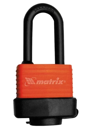 Замок навесной всепогодный 50 мм удлиненная дужка MATRIX 91826 купить в Перми