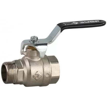 Кран шаровой ЗУБР полнопроходной &quot;мама-папа&quot;, ручка, хромиров латунь, 3/4&quot; 4-51321-C-3/4 купить в Перми