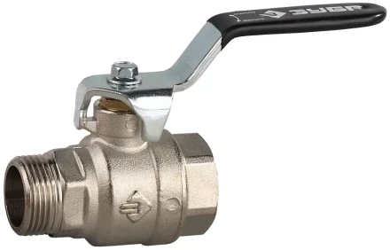 Кран шаровой ЗУБР полнопроходной &quot;мама-папа&quot;, ручка, хромиров латунь, 3/4&quot; 4-51321-C-3/4 купить в Перми