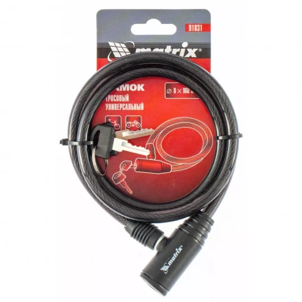 Замок тросовый универсальный 8 х 960 мм Matrix 91831 купить в Перми