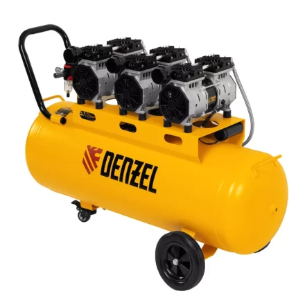 Компрессор безмасляный, малошумный DLS 1800/100,1800 Вт, 3x600, 100 л, 345 л/мин// Denzel 58028 купить в Перми