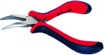 Длинногубцы Mini 130 мм никелированные изогнутые авторазжим двухкомпонентные рукоятки MATRIX 17812 купить в Перми