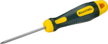 Отвертка KRAFTOOL, Cr-Mo-V сталь, двухкомпонентная противоскользящая рукоятка, PH, №0x60мм 250072-0-060 купить в Перми