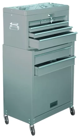 Шкаф для инструмента 2-секционный 600х260х340 мм 616х330х658 мм на колесах 14 ящиков  MATRIX 906605 купить в Перми