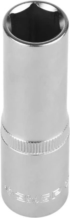 Головка торцовая ЗУБР &quot;МАСТЕР&quot; (1/2&quot;), удлиненная, Cr-V, FLANK, хроматированное покрытие, 15мм 27726-15 купить в Перми