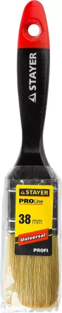 Кисть плоская STAYER &quot;UNIVERSAL-PROFI&quot;, светлая натуральная щетина, деревянная ручка, 38мм 0104-038 купить в Перми