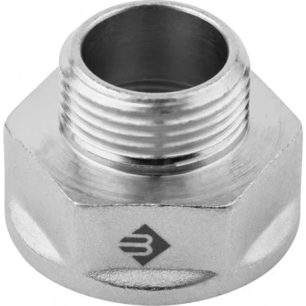 Переходник ЗУБР &quot;ЭКСПЕРТ&quot; удлиненный цилиндрический, никелированная латунь, 1&quot;х3/4&quot; 51283-1-3/4 купить в Перми