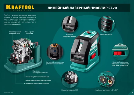 Нивелиры лазерные CL-70, 360 град, 20/70м, IP54 34660 купить в Перми