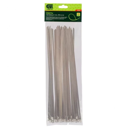 Хомуты 300 х 4,6 мм нержавеющая сталь 50 шт Сибртех 45596 купить в Перми