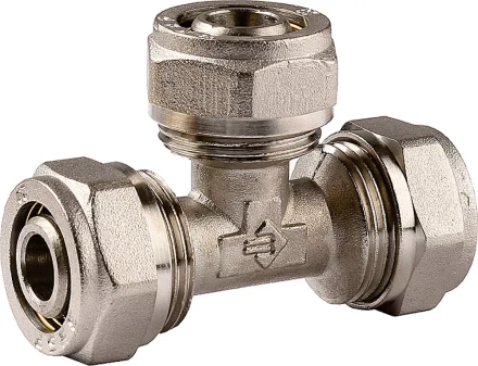 Тройник ЗУБР соединительный, цанга-цанга, 16х16х16х2,0, никель 51403-16 купить в Перми