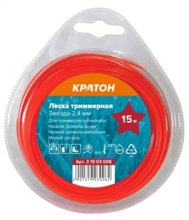 Леска триммерная Кратон Звезда-2,4мм 3 19 03 006 купить в Перми