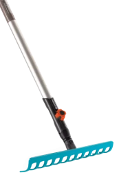 Комплект: Грабли 30 см + Рукоятка деревянная 130 см GARDENA