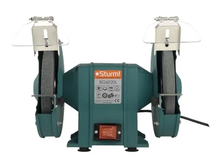 Станок точильный BG-6020 L 400Вт круг 200 х 20 х 16 мм 2950об/мин адаптер 10кг лампа STURM купить в Перми