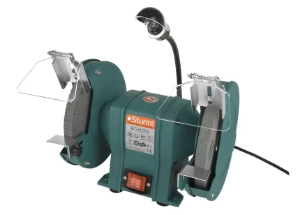 Станок точильный BG-6020 L 400Вт круг 200 х 20 х 16 мм 2950об/мин адаптер 10кг лампа STURM купить в Перми