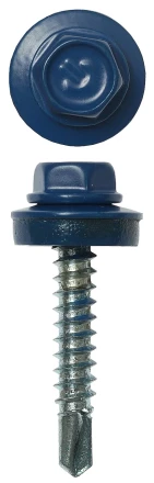 Саморезы ЗУБР &quot;ПРОФЕССИОНАЛ&quot; окраш., RAL 5005 синий насыщен., для крепл. кров. матер. к дерев. обреш., 4.8x29мм, 400шт 4-300315-48-029-5005 купить в Перми