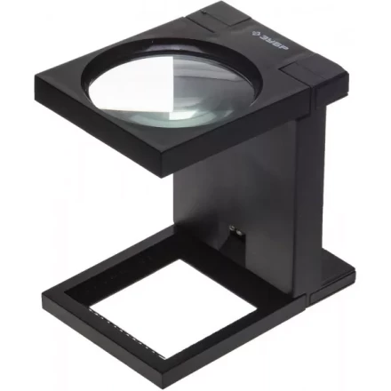 Лупа ЗУБР &quot;МАСТЕР&quot; складная на подставке, светодиодная подсветка, 3 кратное увеличение, диаметр 90мм 40542-90 купить в Перми