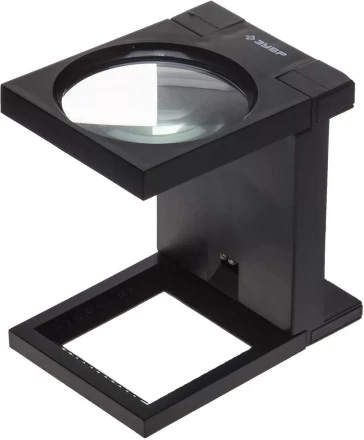 Лупа ЗУБР &quot;МАСТЕР&quot; складная на подставке, светодиодная подсветка, 3 кратное увеличение, диаметр 90мм 40542-90 купить в Перми