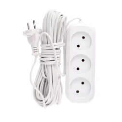 Удлинитель бытовой без заземления 10 м 3 розетки 6 А серия УХ6 Denzel 95929