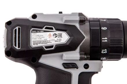 Аккумуляторная дрель-шуруповерт ИНТЕРСКОЛ ДАУ-13/18ВК (573.1.2.70) Li-ion АПИ (кейс, 2 х 1,5Ач, ЗУ) купить в Перми