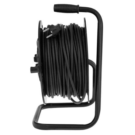 Удлинитель силовой на кабельной катушке, ПВС, 50 м, 4 розетки с крышкой, IP44, 16А, УХз16, Россия Сибртех 96048 купить в Перми