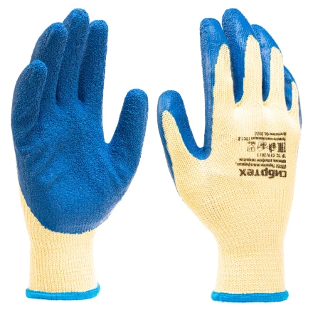 Перчатки трикотажные, полиэфирные, латексное рельефное покрытие, размер 8// Сибртех 677515 купить в Перми