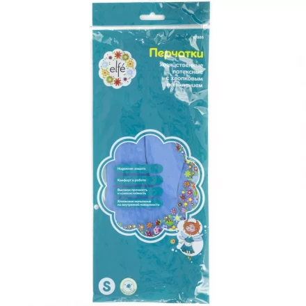 Перчатки хозяйственные латексные c хлопковым напылением M Elfe 67886 купить в Перми