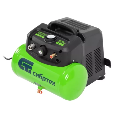 Компрессор воздушный безмаслянный BL 1100/6 1100Вт, ресивер 6 литров, 180 л/мин// Сибртех 58059 купить в Перми