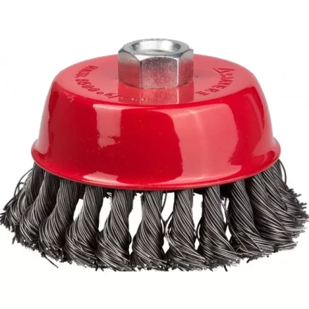 STAYER "PROFESSIONAL". Щетка чашечная для УШМ, жгутированная стальная проволока 0,5мм, 65ммхМ14 35128-065_z01 купить в Перми