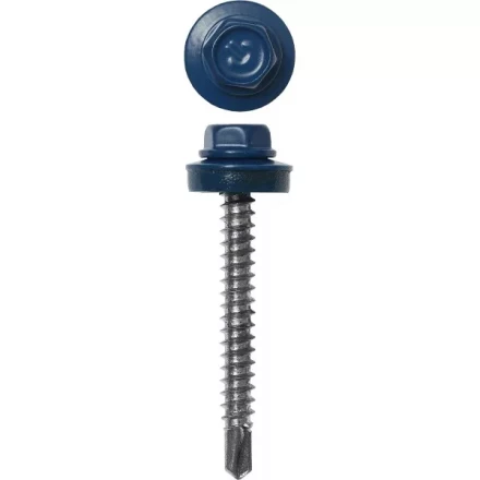 Саморезы ЗУБР &quot;ПРОФЕССИОНАЛ&quot; окраш., RAL 5005 синий насыщен., для крепл. кров. матер. к дерев. обреш., 4.8x35мм, 380шт 4-300315-48-035-5005 купить в Перми