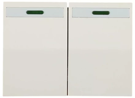 Выключатель СВЕТОЗАР &quot;ЭФФЕКТ&quot; двухклавишный, с эффектом свечения, без вставки и рамки, цвет бежевый, 10A/~250B SV-54435-B купить в Перми