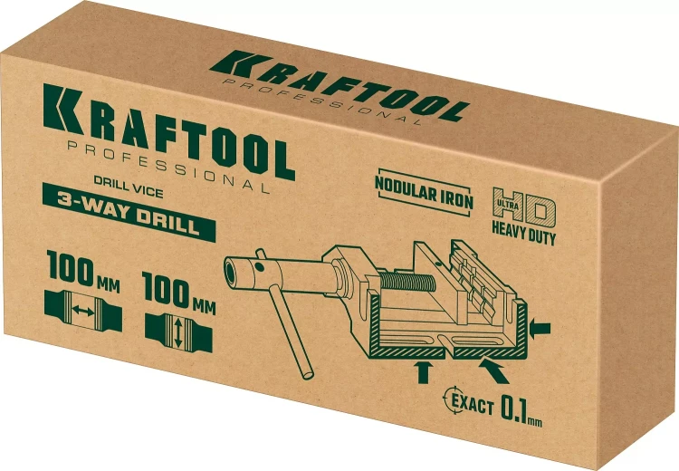Тиски KRAFTOOL станочные трехсторонние 32716-100 купить в Перми