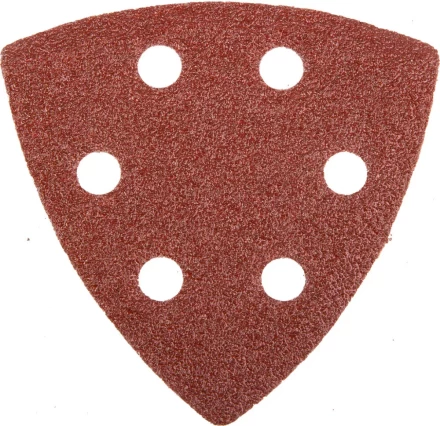 Треугольник шлифовальный универсальный STAYER &quot;MASTER&quot; на велкро основе, 6 отверстий, Р60, 93х93х93мм, 5шт 35460-060 купить в Перми