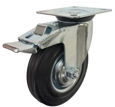 Колесо поворотное резина SCb 80 200 мм с тормозом РФ 1030006 купить в Перми