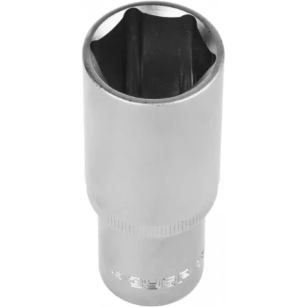 Головка торцовая ЗУБР &quot;МАСТЕР&quot; (1/2&quot;), удлиненная, Cr-V, FLANK, хроматированное покрытие, 24мм 27726-24 купить в Перми