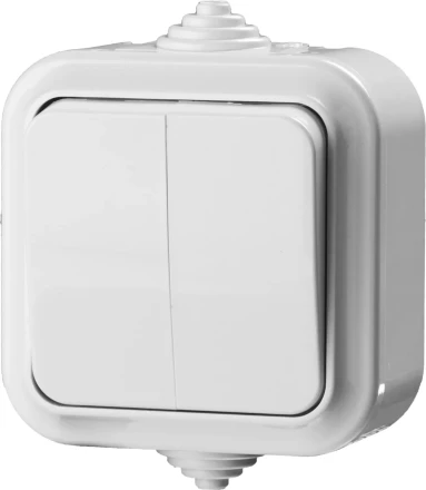 Выключатель STAYER &quot;MASTER&quot; &quot;MAXIMA&quot; двухклавишный, IP54, 6А, 220В 54302-W купить в Перми