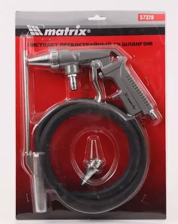 Пистолет пескоструйный со шлангом, пневматический  MATRIX 57328 купить в Перми