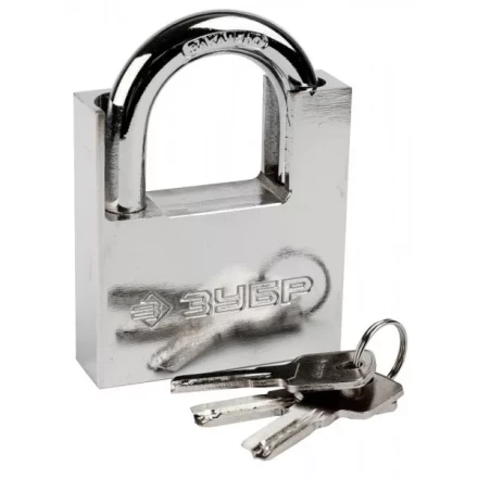 Замок ЗУБР &quot;ЭКСПЕРТ&quot; навесной, стальной корпус, закаленная дужка, с дополнительной защитой, 70мм 37223-70 купить в Перми