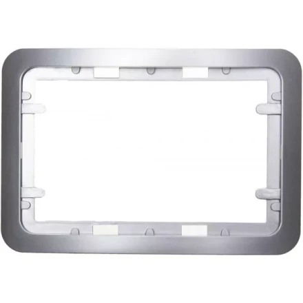 Панель СВЕТОЗАР &quot;ГАММА&quot; накладная для двойных розеток, цвет светло-серый металлик, 1 гнездо SV-54145-2-SM купить в Перми