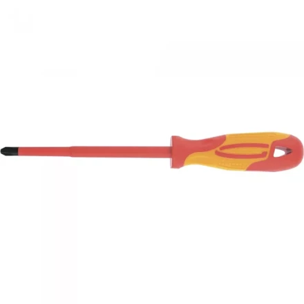 Отвертка диэлектрическая PH2*100мм CrMo до 1000В двухкомпонентная рукоятка Gross 12948 купить в Перми