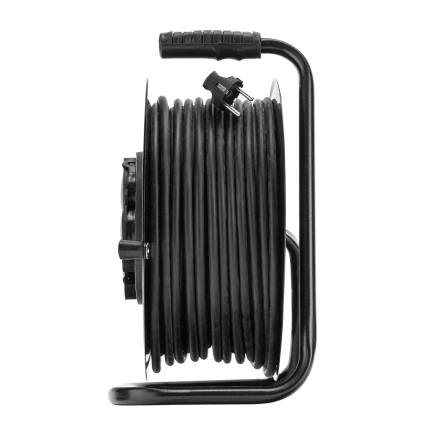 Удлинитель силовой 50 м, 16А, тип УХз16, ПВС 3 x 2.5 мм, на стальной катушке, 4 розетки Сибртех 95874 купить в Перми