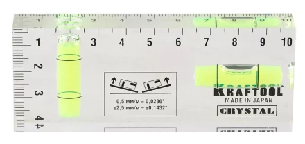 Уровень KRAFTOOL &quot;PRO&quot; &quot;CRYSTAL&quot; 2 ампулы, 40х100мм 1-34865-040 купить в Перми