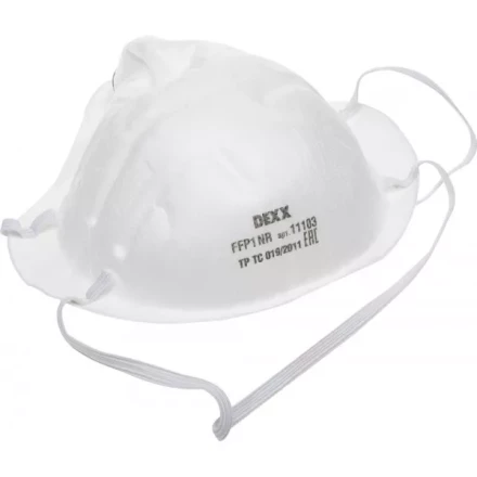 Полумаска фильтрующая DEXX противоаэрозольная, многослойная, коническая, FFP1 11103 купить в Перми